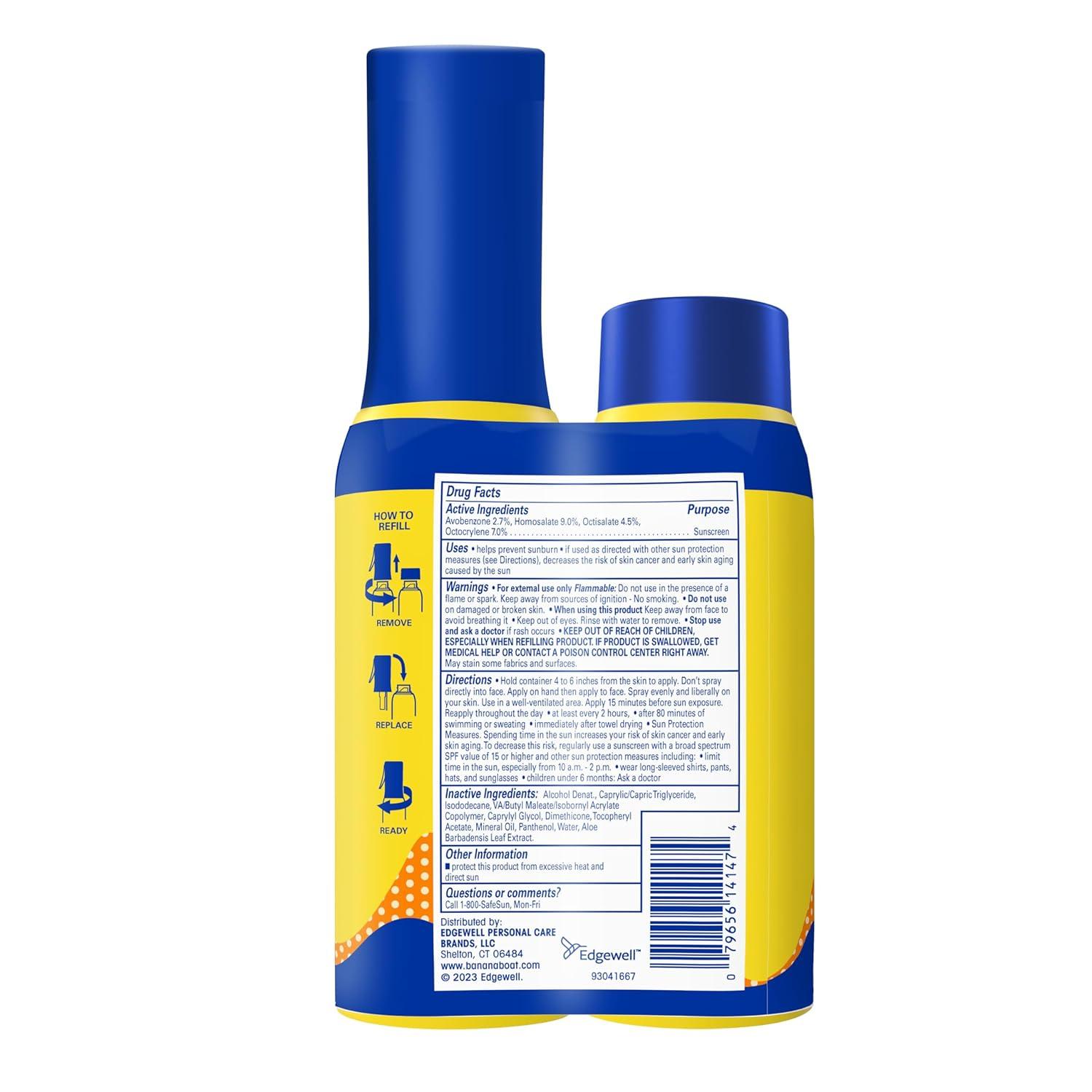 image:imageBanana Boat 360 Coverage Kids Sunscreen Mist SPF 50 Bundle NonAerosol Kids Sunscreen Spray with Refill Childrens Sunblock Spray SPF 50 55Fl Oz ea Bundle Pack