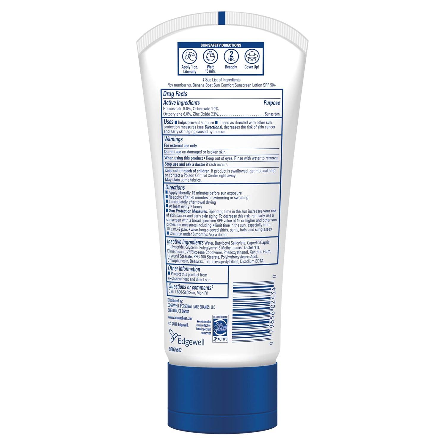 image:imageBanana Boat Sport Mineral Sunscreen Lotion SPF 50 6oz Banana Boat Mineral Lotion Sunscreen SPF 50 OxybenzoneFree Sport Sunblock 6oz6 Fl Oz Pack of 4