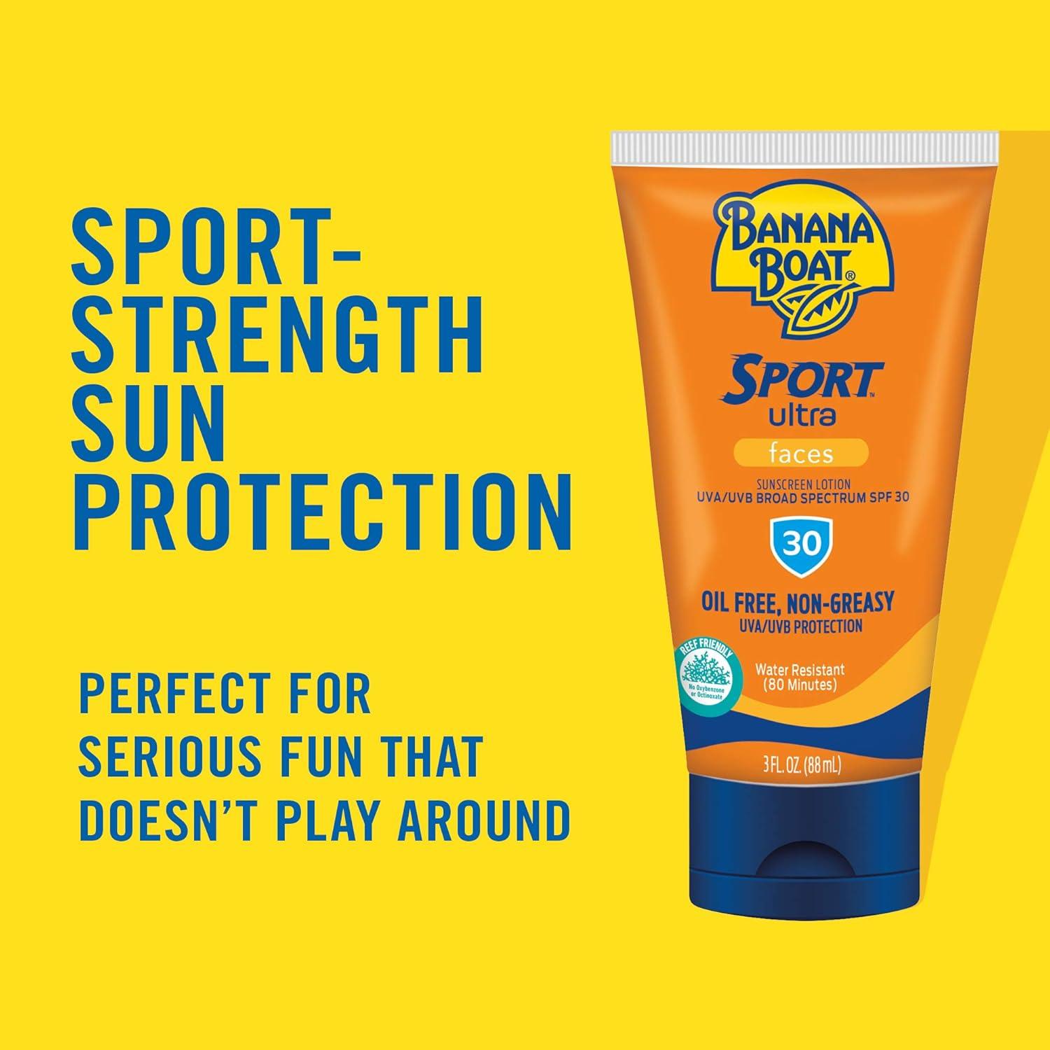 image:imageBanana Boat Sport Ultra SPF 30 Face Sunscreen Lotion 3oz Travel Size Sunscreen for Face Sunblock Lotion Banana Boat SPF 30 OxybenzoneFree 3oz