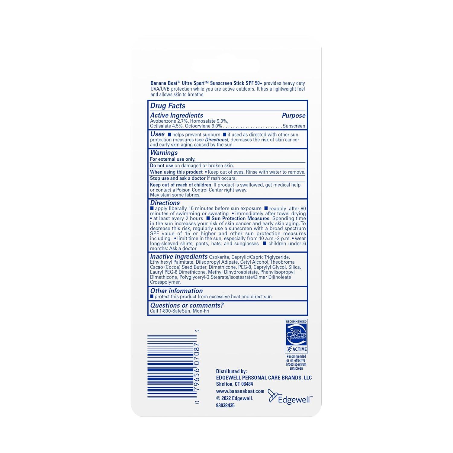 image:imageBanana Boat Sport Ultra Sunscreen Stick SPF 50 15oz Travel Size Sunscreen Mini SPF Stick Sunblock Oxybenzone Free 15oz15 Ounce Pack of 1