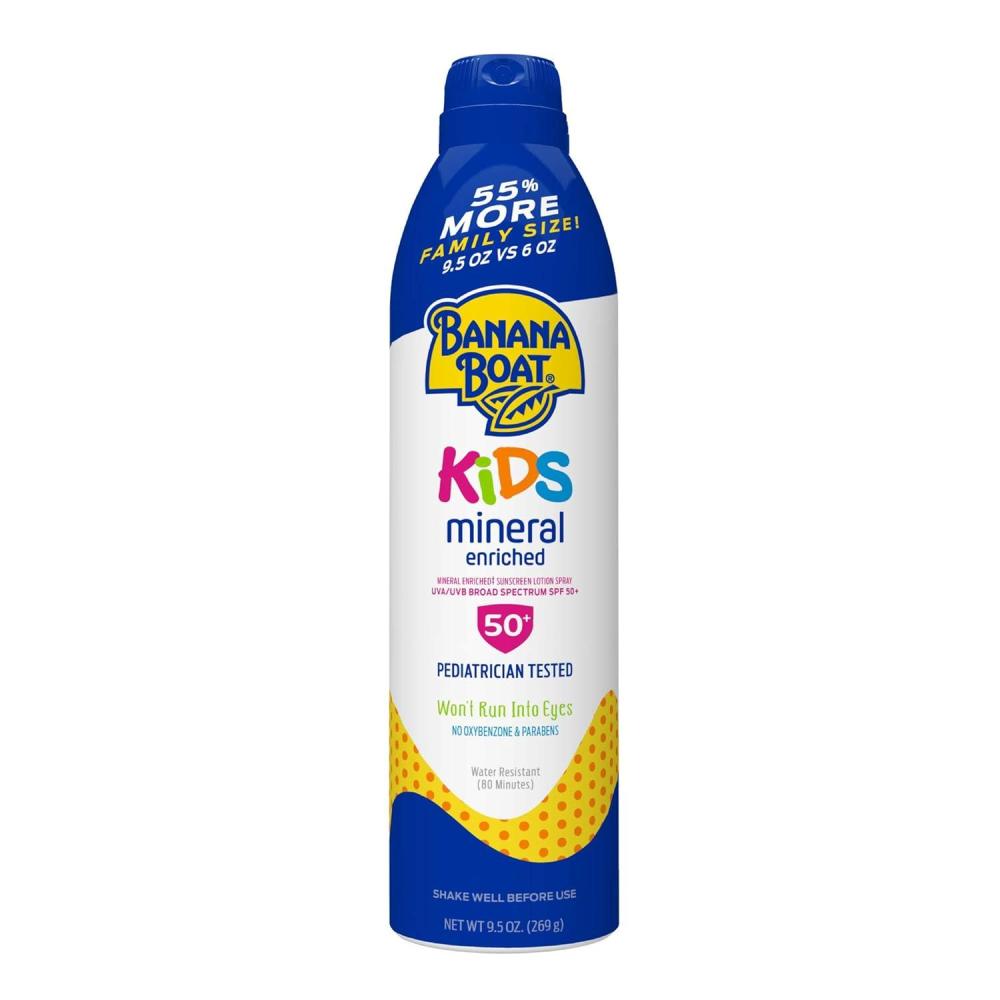 image:imageBanana Boat 100 Mineral Kids Sunscreen Lotion SPF 50 Twin Pack Banana Boat Mineral Sunscreen for Kids Childrens Sunblock SPF 50 Oxybenzone Free 6Fl Oz each Pack of 2SPF 50
