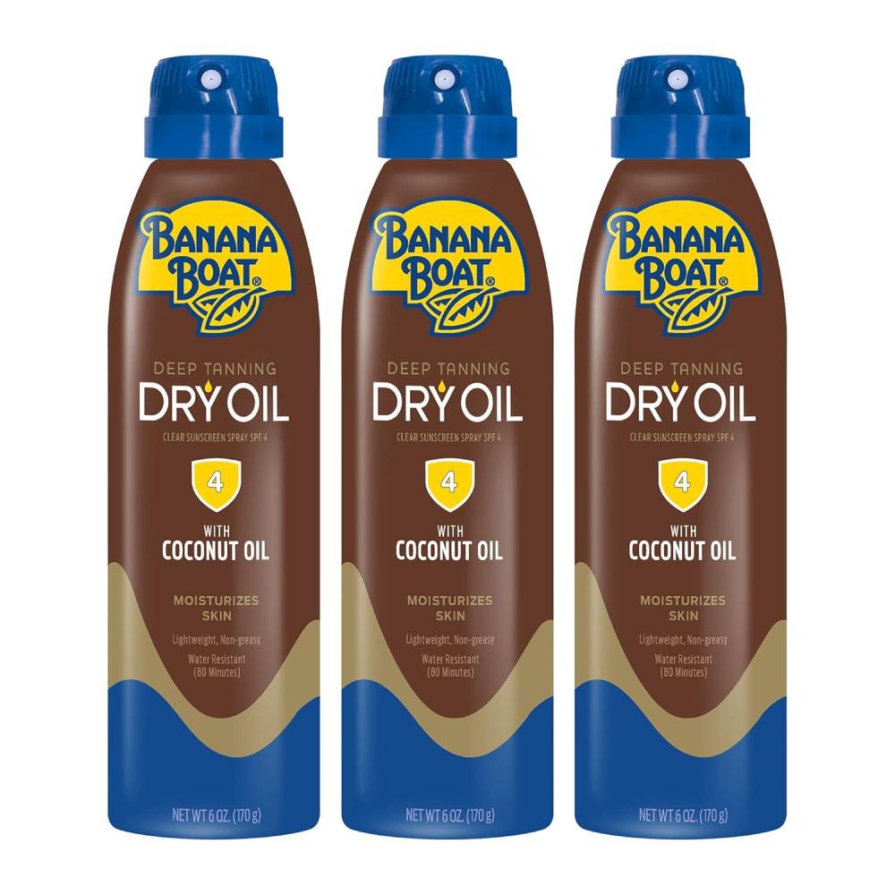 image:imageBanana Boat Dry Oil Tanning Spray Sunscreen SPF 4 6oz Dark Tanning Oil with SPF 4 Sunscreen OxybenzoneFree 6oz