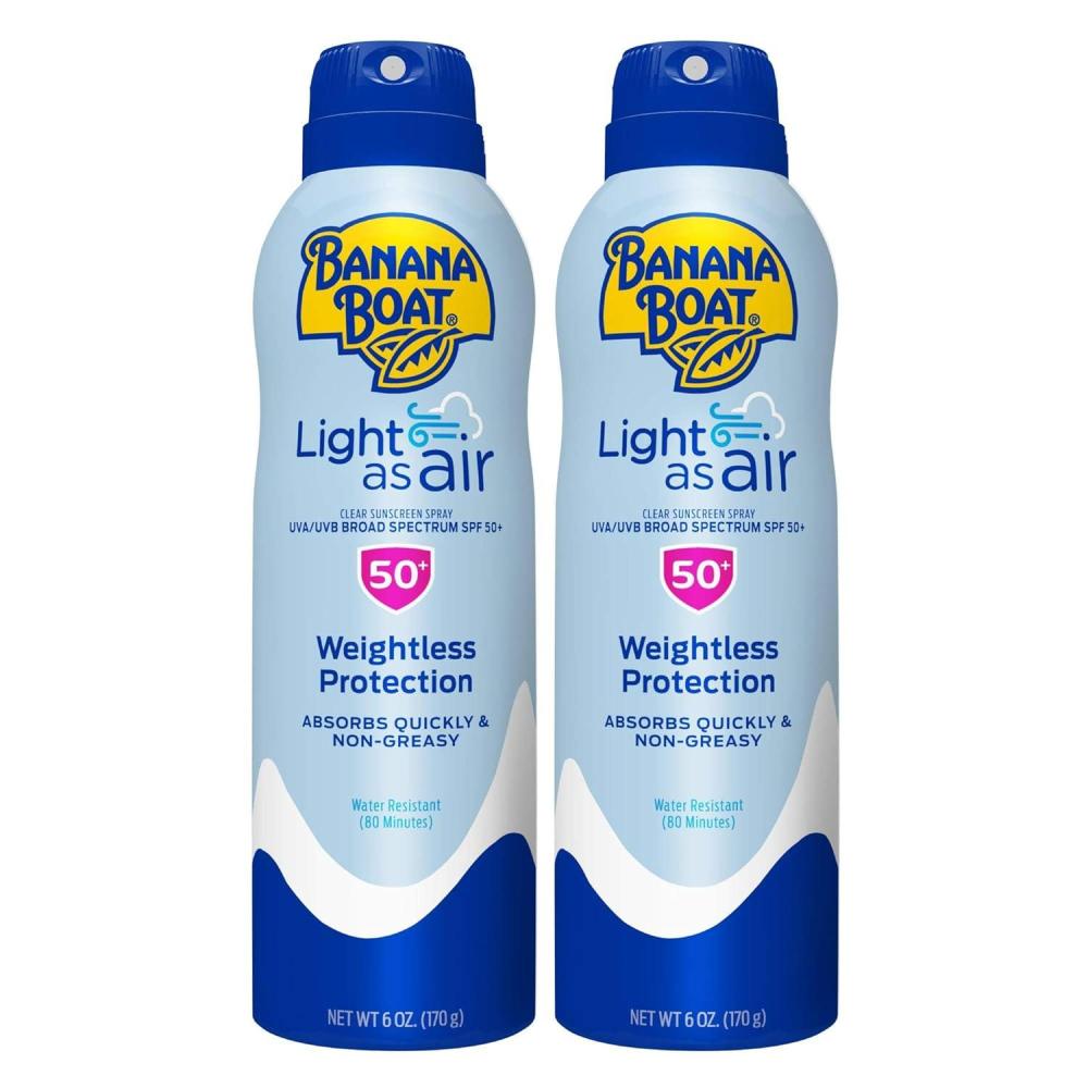 image:imageBanana Boat Light As Air Sunscreen Spray SPF 50 95oz Lightweight Sunscreen Spray On Sunscreen Body Sunscreen Spray NonGreasy Sunscreen Oxybenzone Free Sunscreen Family Size Sunscreen 95oz12 Ounce Pack of 1