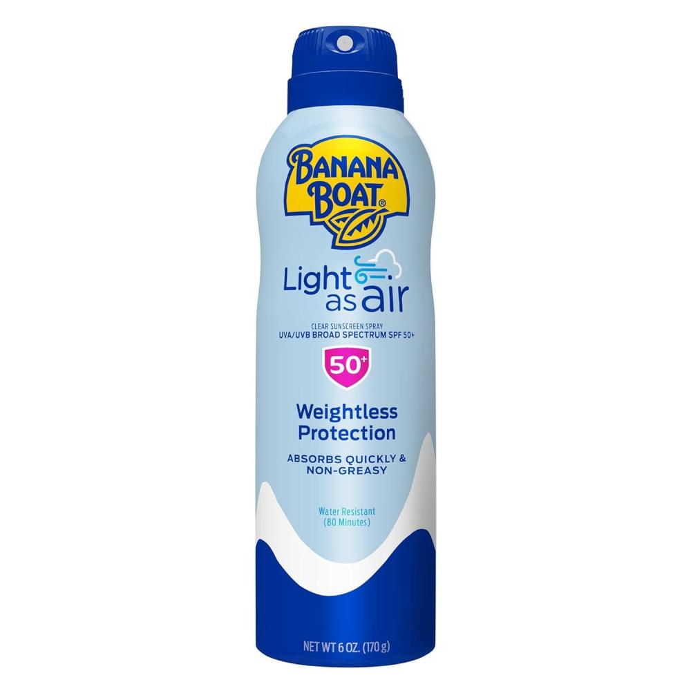 image:imageBanana Boat Light As Air Sunscreen Spray SPF 50 95oz Lightweight Sunscreen Spray On Sunscreen Body Sunscreen Spray NonGreasy Sunscreen Oxybenzone Free Sunscreen Family Size Sunscreen 95oz6 Ounce Pack of 1