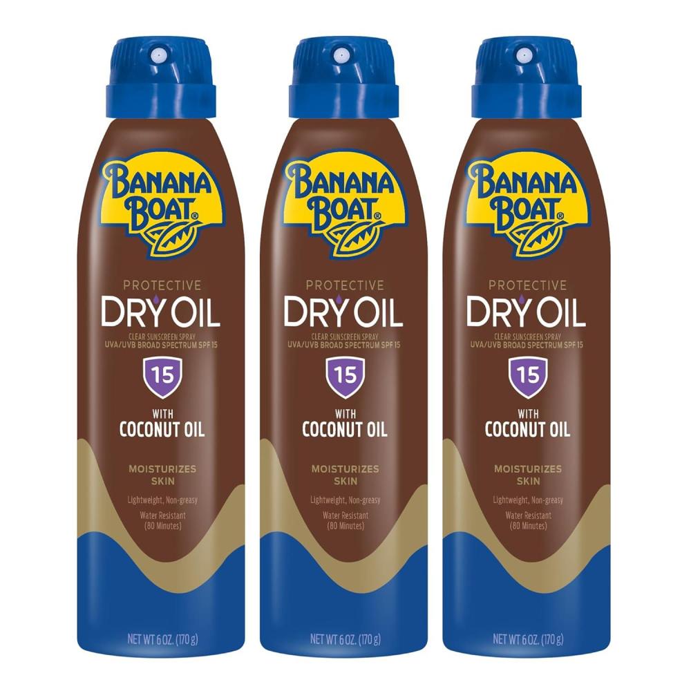 image:imageBanana Boat Protective Tanning Dry Oil Clear Spray Sunscreen SPF 15 6oz Pack of 36 Ounce Pack of 3
