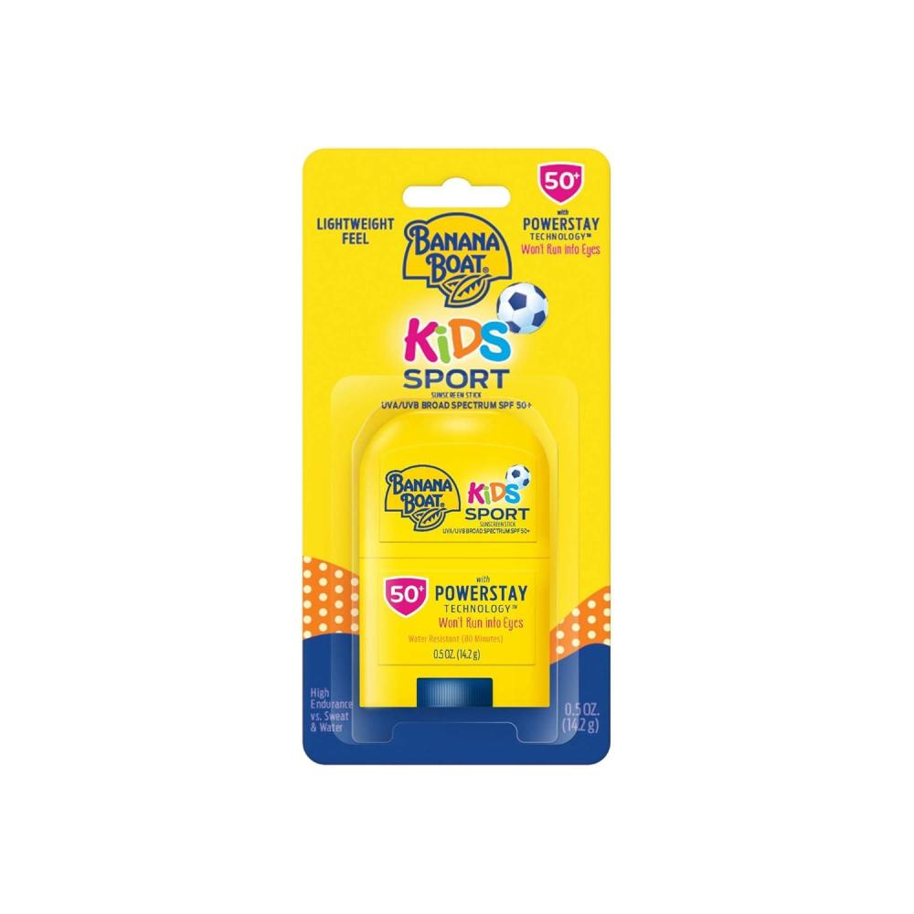 image:imageBanana Boat Sport Kids Sunscreen Stick SPF 50 05oz  Travel Size Sunscreen for Kids Childrens Sunblock SPF 50 Oxybenzone Free 05oz05 Ounce Pack of 1
