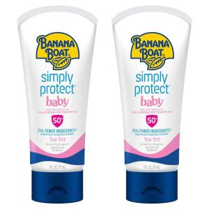 Banana Boat 100% Mineral Baby Sunscreen Lotion SPF 50 Twin Pack | SPF 50 Sunscreen for Babies, Baby Sunblock Lotion, Oxybenzone Free, 6oz each(6 Fl Oz (Pack of 12))