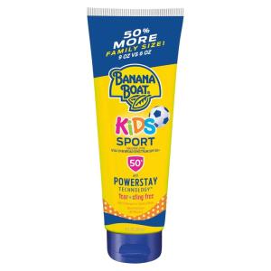 Banana Boat Kids Sport Sunscreen Lotion SPF 50, 9.5oz | Sunscreen for Kids, Childrens Sunscreen, Kids Sunblock, Lotion Sunscreen, Oxybenzone Free Sunscreen SPF 50, Family Size Sunscreen, 9.5oz(9 Fl Oz (Pack of 1))