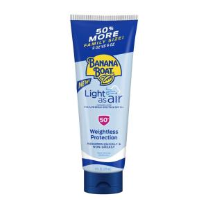 Banana Boat Light As Air Sunscreen Lotion SPF 50 Twin Pack | Lightweight & Non-Greasy Lotion Sunscreen SPF 50, Sunblock, Oxybenzone Free, 6oz each(9 Fl Oz (Pack of 1))