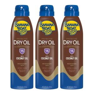 Banana Boat Protective Tanning Dry Oil Clear Spray Sunscreen SPF 15, 6oz, Pack of 3(6 Ounce (Pack of 3))