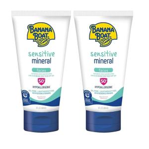 Banana Boat Sport 100% Mineral Sunscreen Spray SPF 50, 9.5oz | Banana Boat Mineral Sunscreen, Oxybenzone Free Sunscreen, Sport Sunscreen, Spray On Sunscreen, Water Resistant Sunscreen SPF 50, 9.5oz(Sensitive Skin)