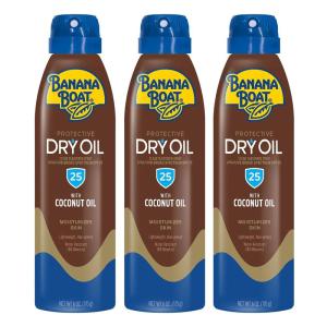 Banana Boat Sunscreen Oil SPF 25, 6 oz – Dry Oil Clear Spray, Tanning, Non-Greasy, Lightweight, Water Resistant, Oxybenzone Free, Argan Oil, Suitable for Adults, Unisex, Whole Body