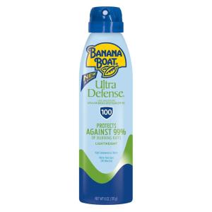 Banana Boat Ultra Defense Clear Sunscreen Spray SPF 100, 6oz | Lightweight Sunscreen, Banana Boat SPF 100, Water Resistant, 6oz(6 Ounce (Pack of 1))