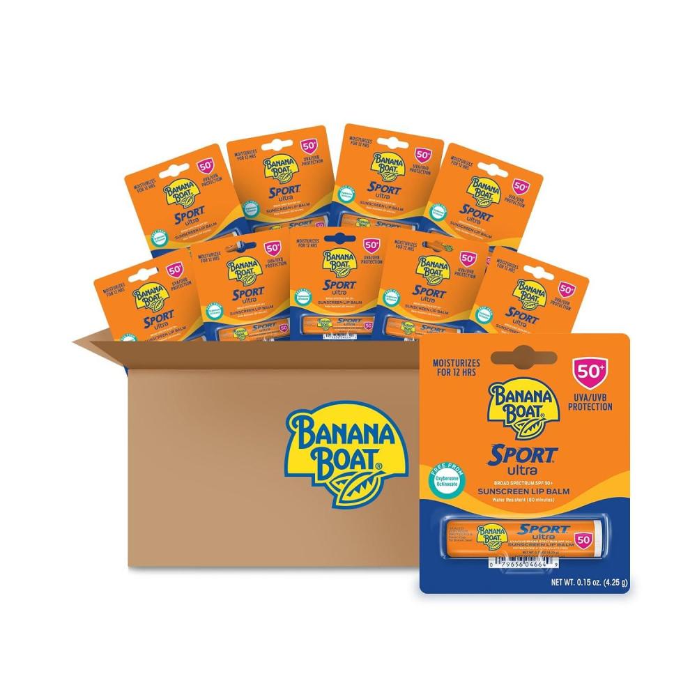 image:imageBanana Boat Sport Ultra Sunscreen Lip Balm Broad Spectrum SPF 50 015 Ounce 10 Count Pack of 110 Count Pack of 1