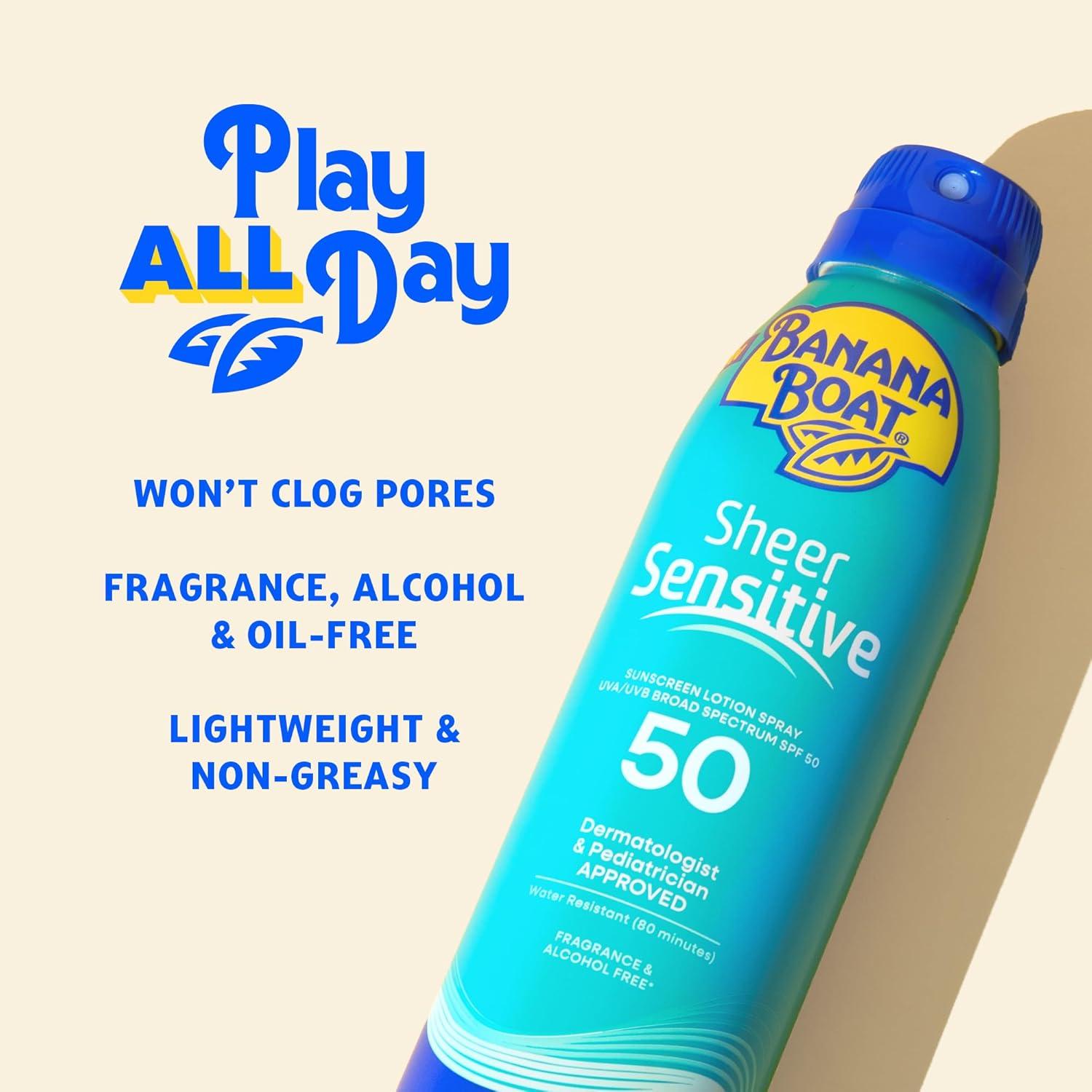 image:imageBanana Boat Sheer Sensitive Body Spray SPF 50 6oz6 Ounce Pack of 1