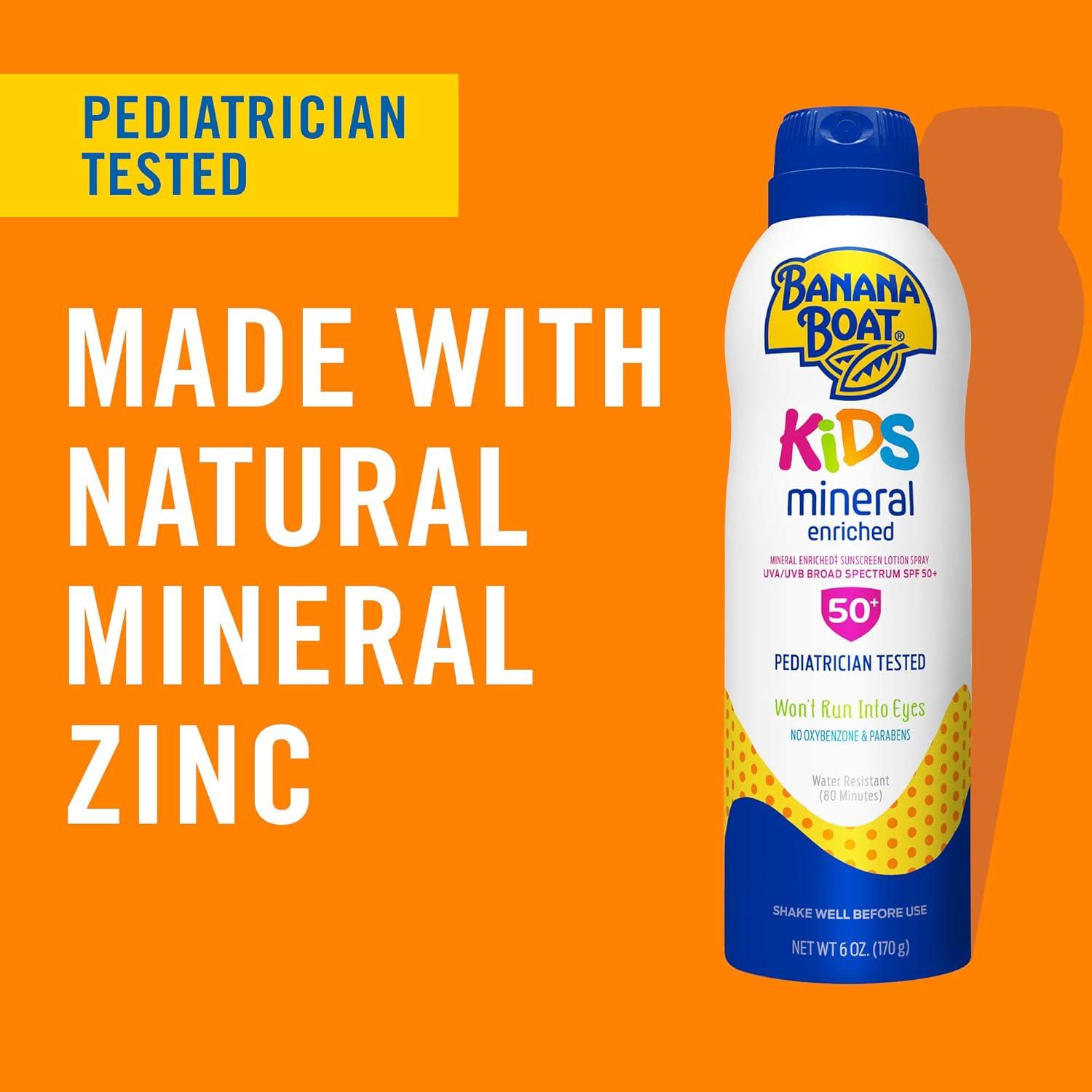 image:imageBanana Boat Baby Mineral Enriched Spray Sunscreen SPF 50 6oz Banana Boat Baby Sunscreen Spray SPF 50 Sunblock for Babies Oxybenzone Free 6ozWhite