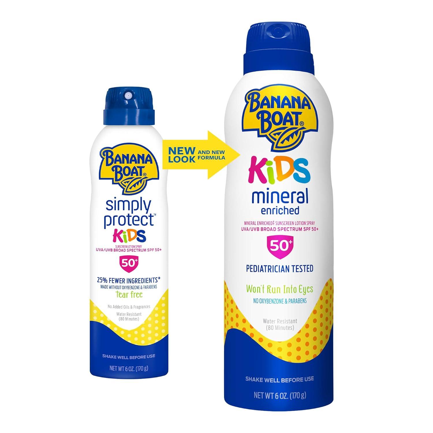image:imageBanana Boat Baby Mineral Enriched Spray Sunscreen SPF 50 6oz Banana Boat Baby Sunscreen Spray SPF 50 Sunblock for Babies Oxybenzone Free 6ozWhite