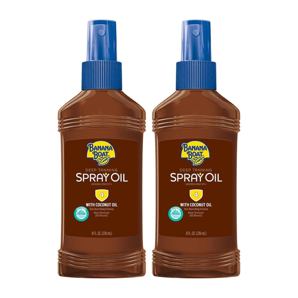 image:imageBanana Boat Deep Tanning Oil Spray SPF 4 Dark Tanning Oil with SPF 4 Sunscreen Water Resistant 8Fl Oz each Twin PackSPF 8