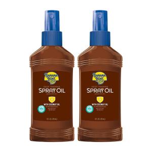 Banana Boat Deep Tanning Oil Spray SPF 4 | Dark Tanning Oil with SPF 4 Sunscreen, Water Resistant, 8Fl Oz each Twin Pack(SPF 8)